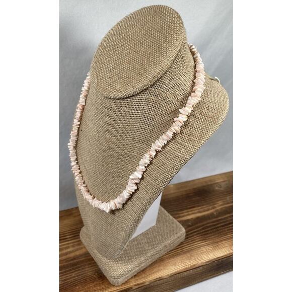 Puka Sea Shell Necklace Surfer Style Beach Hawaiian Light Pink Unisex 18.25” - Picture 2 of 7